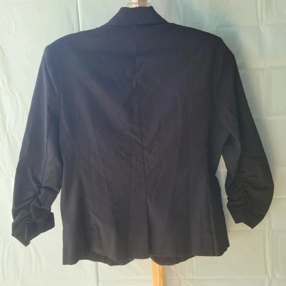 89th & Madison Black Jacket Blazer Ruched Sleeves Size Medium - Picture 5 of 5